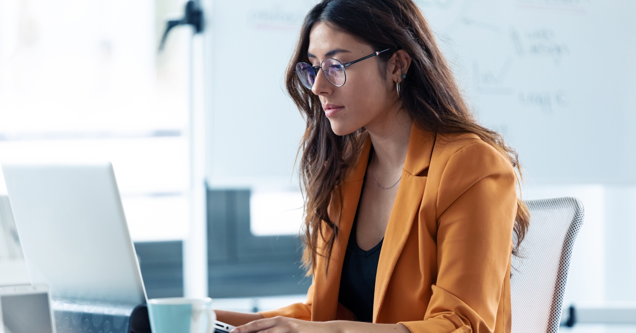 Woman performing market analysis