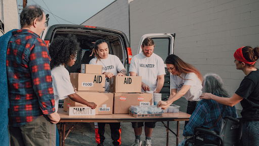 A dedicated group of volunteers offering essential resources and support to displaced families in LA, helping them rebuild and find stability.