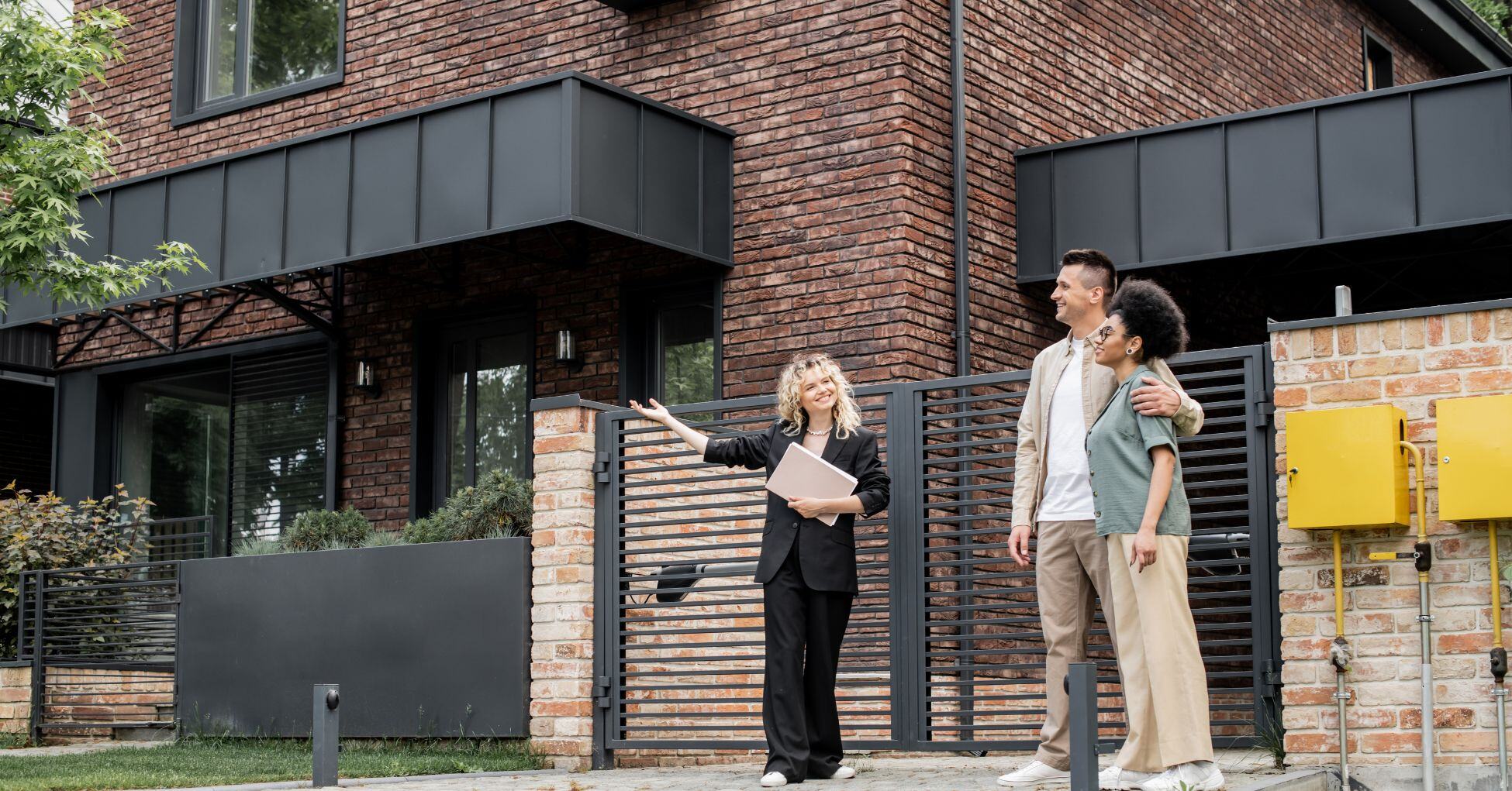 Tenants looking at rental property